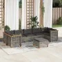 Set of garden sofas and cushions 8 pieces synthetic rattan gray by , Garden sets - Ref: Foro24-3261765, Price: 679,57 €, Disc...