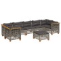 Gartensofa-Set und Kissen, 8-teilig, aus grauem Kunst-Rattan. von , Gartensets - Ref: Foro24-3261765, Preis: 695,73 €, Rabatt: %