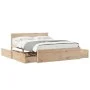 Solid pine wood bed frame with drawers 140x200 cm by , Beds and slatted bases - Ref: Foro24-3282348, Price: 251,24 €, Discoun...