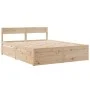 Solid pine wood bed frame with drawers 140x200 cm by , Beds and slatted bases - Ref: Foro24-3282348, Price: 251,24 €, Discoun...
