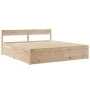 Solid pine wood bed frame with drawers 200x200 cm by , Beds and slatted bases - Ref: Foro24-3282336, Price: 343,08 €, Discoun...