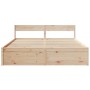 Estructura de cama con cajones madera maciza de pino 200x200 cm