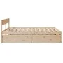 Solid pine wood bed frame with drawers 200x200 cm by , Beds and slatted bases - Ref: Foro24-3282336, Price: 343,08 €, Discoun...