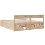 Solid pine wood bed frame with drawers 200x200 cm by , Beds and slatted bases - Ref: Foro24-3282336, Price: 349,30 €, Discoun...