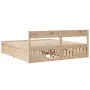 Solid pine wood bed frame with drawers 200x200 cm by , Beds and slatted bases - Ref: Foro24-3282336, Price: 343,08 €, Discoun...