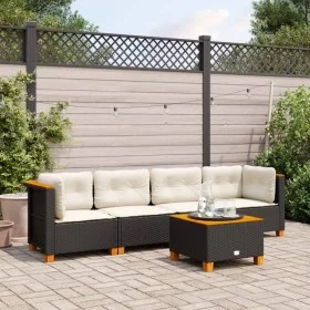 5-piece garden furniture set with black synthetic rattan cushions by , Garden sets - Ref: Foro24-3261725, Price: 401,44 €, Di...