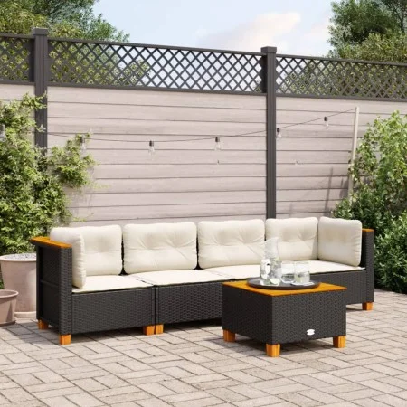 5-piece garden furniture set with black synthetic rattan cushions by , Garden sets - Ref: Foro24-3261725, Price: 350,23 €, Di...