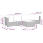 Set de muebles de jardín 5 pzas y cojines ratán sintético negro