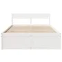 Bed frame with white pine wood cushions 140x190 cm by , Beds and slatted bases - Ref: Foro24-3282355, Price: 312,25 €, Discou...