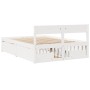 Estructura de cama con cojines madera de pino blanca 140x190 cm de , Camas y somieres - Ref: Foro24-3282355, Precio: 316,67 €...