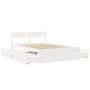 Bettgestell mit weißen Kiefernholz-Kissen 140x190 cm von , Betten und Lattenroste - Ref: Foro24-3282355, Preis: 316,80 €, Rab...