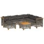 Set of garden sofas and cushions 8 pieces synthetic rattan gray by , Garden sets - Ref: Foro24-3261945, Price: 640,92 €, Disc...