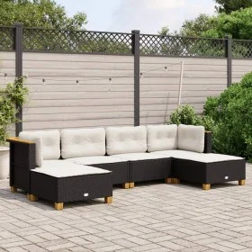 6-piece garden sofa set with black synthetic rattan cushions by , Garden sets - Ref: Foro24-3261947, Price: 436,28 €, Discoun...