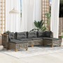 Gartenmöbel-Set 6-teilig mit grauen Polstern aus synthetischem Rattan von , Gartensets - Ref: Foro24-3261951, Preis: 489,74 €...