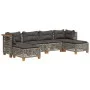 6-piece garden furniture set with gray synthetic rattan cushions by , Garden sets - Ref: Foro24-3261951, Price: 478,02 €, Dis...