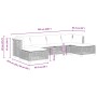 Set de muebles de jardín 6 pzas y cojines ratán sintético gris