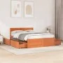 Estructura de cama con cajones madera pino marrón 120x190 cm de , Camas y somieres - Ref: Foro24-3282362, Precio: 268,32 €, D...