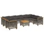 Gartensofa-Set, 10-teilig, mit grauen Polstern aus synthetischem Rattan von , Gartensets - Ref: Foro24-3261987, Preis: 830,67...