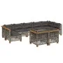 Gartenmöbel-Set 9-teilig mit grauen Polstern aus synthetischem Rattan von , Gartensets - Ref: Foro24-3261993, Preis: 745,83 €...