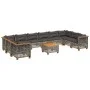 Gartensofa-Set, 11-teilig, mit grauen Kissen aus synthetischem Rattan. von , Gartensets - Ref: Foro24-3262029, Preis: 915,43 ...