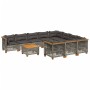 Garden sofa set 11 pieces and gray synthetic rattan cushions by , Garden sets - Ref: Foro24-3262041, Price: 894,20 €, Discoun...