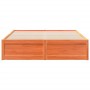 Solid pine wood bed frame in brown wax finish 150x200 cm by , Beds and slatted bases - Ref: Foro24-3282374, Price: 218,78 €, ...