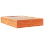 Solid pine wood bed frame in brown wax finish 150x200 cm by , Beds and slatted bases - Ref: Foro24-3282374, Price: 218,78 €, ...