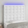 Cabecero con luces LED cuero sintético blanco 100x5x118/128 cm en Cabeceros y pies de cama | Comprar online en Foro24