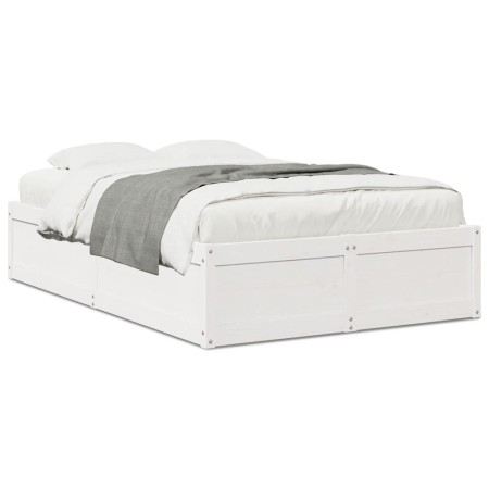 Estructura de cama madera maciza de pino blanco 120x190 cm de , Camas y somieres - Ref: Foro24-3282388, Precio: 197,96 €, Des...