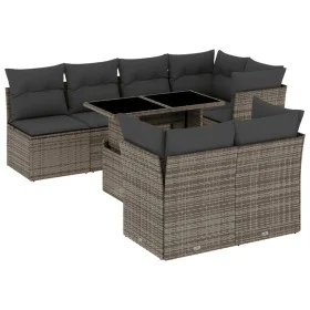 Gartensofa-Set und Kissen, 8-teilig, aus grauem Kunst-Rattan. von , Gartensets - Ref: Foro24-3266410, Preis: 522,83 €, Rabatt: %