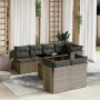 Gartensofa-Set und Kissen, 8-teilig, aus grauem Kunst-Rattan. von , Gartensets - Ref: Foro24-3266410, Preis: 523,37 €, Rabatt: %