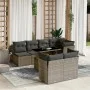 Set of garden sofas and cushions 8 pieces synthetic rattan gray by , Garden sets - Ref: Foro24-3266410, Price: 522,83 €, Disc...