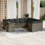 Gartensofa-Set, 10-teilig, mit grauen Polstern aus synthetischem Rattan von , Gartensets - Ref: Foro24-3266850, Preis: 623,20...
