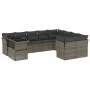 Garden sofa set 10 pieces with gray synthetic rattan cushions by , Garden sets - Ref: Foro24-3266850, Price: 619,24 €, Discou...