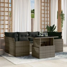 7-piece garden sofa set with gray synthetic rattan cushions by , Garden sets - Ref: Foro24-3267130, Price: 466,90 €, Discount: %