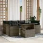 Gartensofa-Set, 7-teilig, mit grauen Polstern aus synthetischem Rattan von , Gartensets - Ref: Foro24-3267130, Preis: 466,90 ...