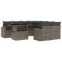 Gartenmöbel-Set 9-teilig mit grauen Polstern aus synthetischem Rattan von , Gartensets - Ref: Foro24-3267170, Preis: 584,07 €...