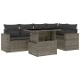 Gartenmöbel-Set 6-teilig mit grauen Polstern aus synthetischem Rattan von , Gartensets - Ref: Foro24-3267260, Preis: 407,73 €...