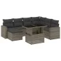 Set of garden sofas and cushions 8 pieces synthetic rattan gray by , Garden sets - Ref: Foro24-3267440, Price: 499,14 €, Disc...