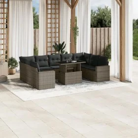Gartensofa-Set, 10-teilig, mit grauen Polstern aus synthetischem Rattan von , Gartensets - Ref: Foro24-3267480, Preis: 628,32...