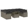 Garden sofa set 10 pieces with gray synthetic rattan cushions by , Garden sets - Ref: Foro24-3267480, Price: 628,32 €, Discou...