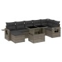 Set of garden sofas and cushions 8 pieces synthetic rattan gray by , Garden sets - Ref: Foro24-3268060, Price: 518,94 €, Disc...