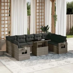 Garden sofa set 10 pieces with gray synthetic rattan cushions by , Garden sets - Ref: Foro24-3268110, Price: 632,68 €, Discou...