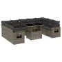 Garden sofa set 10 pieces with gray synthetic rattan cushions by , Garden sets - Ref: Foro24-3268110, Price: 632,68 €, Discou...