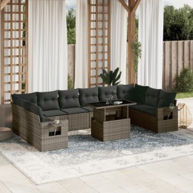 Set de sofás de jardín 11 pzas y cojines ratán sintético gris de , Conjuntos de jardín - Ref: Foro24-3268150, Precio: 700,72 ...