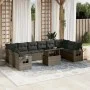 Garden sofa set 11 pieces and gray synthetic rattan cushions by , Garden sets - Ref: Foro24-3268150, Price: 691,43 €, Discoun...