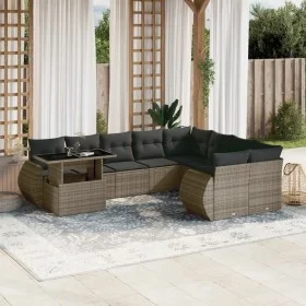 Garden sofa set 10 pieces with gray synthetic rattan cushions by , Garden sets - Ref: Foro24-3268770, Price: 707,12 €, Discou...