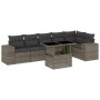 7-piece garden sofa set with gray synthetic rattan cushions by , Garden sets - Ref: Foro24-3269180, Price: 486,15 €, Discount: %