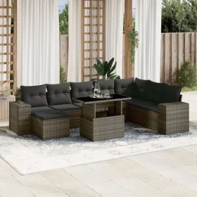 Gartenmöbel-Set 9-teilig mit grauen Polstern aus synthetischem Rattan von , Gartensets - Ref: Foro24-3269360, Preis: 587,31 €...
