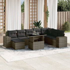 Gartenmöbel-Set 9-teilig mit grauen Polstern aus synthetischem Rattan von , Gartensets - Ref: Foro24-3269360, Preis: 588,70 €...